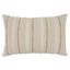 Small Beige Woven Stripe Frayed Throw Pillow