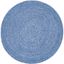 Handmade Blue Braided Round Synthetic Area Rug