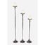 Set of 3 Black Tall Aluminum Candle Holders