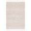 Ivory and Beige Handwoven Wool Area Rug with Fringe, 3' x 5'