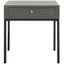 Adena 24" Gray Wood and Metal Rectangular End Table with Storage