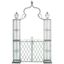 Antique Green Wrought Iron Garden Arbor with Door