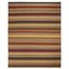 Southwestern Chic Red Stripe Handwoven Wool Square Rug