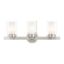 Manhattan 3-Light Brushed Nickel Vanity Fixture with Opal Glass