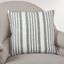 20"x20" Gray and White Striped Cotton Square Throw Pillow