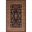 Black and Tan Floral Synthetic Safavid Style Area Rug