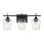 Octave 3-Light Bronze Vanity Fixture with Clear Glass Shades