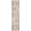 Abstract Ivory and Taupe Synthetic 2' x 8' Easy-Care Runner Rug