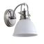 Chrome and White Modern Bathroom Sconce with Chic Shade