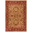 Beige & Red Synthetic Hand-Knotted Easy Care Area Rug, 6'7" x 9'2"