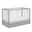 Pebble Gray and White 5-in-1 Convertible Crib with Drawer