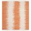 Coastal Charm Orange Stripe Cotton 6' Square Area Rug