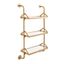 Gold Metal Three-Tier Floating Wall Shelf with Glass