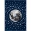 Starry Night Synthetic Round Kids Rug in Navy & Gray - Non-Slip and Stain-Resistant