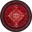 Antiquity Charm 79" Round Black Synthetic Area Rug