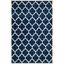 Dark Blue and Ivory Hand-Tufted Wool 6' x 9' Area Rug