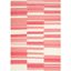 Pink and Ivory Flat Woven Wool Rectangular Rug, 5' x 8'