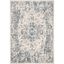 Ivory and Navy Rectangular Synthetic Area Rug