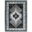 Elegant Gray Square Synthetic Heirloom 4' x 6' Area Rug