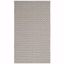 Ivory and Grey Rectangular Flat Woven Wool Cotton Rug, 4' x 6'