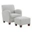 Herringbone Smoke Upholstered Club Chair and Ottoman Set