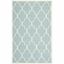 Hand-Woven Light Blue/Ivory Wool Geometric Area Rug - 5' x 8'