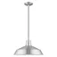 Coastal Chic Brushed Aluminum Mini Pendant with White Contrast