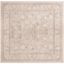 Beige Cream Floral Synthetic Square Area Rug 3'x3'