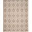 Beige Geometric Diamond Hand-Woven Wool Cotton Area Rug, 10' x 14'