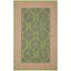 Green and Violet Floral Hand-Knotted Wool Area Rug, 4' x 6'