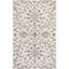 Ivory and Black Floral Hand-Tufted Wool Area Rug 4' x 6'