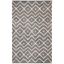 Charcoal and Natural Square Wool Cotton Area Rug