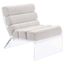 Ivory Bouclé Upholstered Armless Accent Chair with Clear Acrylic Frame