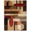 Jasmine Brown and Red Geometric Synthetic Area Rug