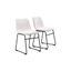 Ivory Faux Leather Upholstered Side Chairs with Metal Base, Set of 2