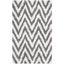 Ivory and Grey Hand-Tufted Chevron Shag Rug, 6x9 ft