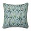 Green and Aqua Cotton Tropical Leaf Square Throw Pillow