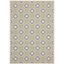 Cream & Green Rectangular Easy-Care Synthetic Area Rug