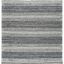 Boho-Chic Black and Ivory Striped Kilim 3' Square Wool-Cotton Rug