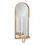 Elegant Gold Arched Mirror Wall Sconce with Candle Holder, 6x5x16