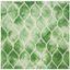 Ivory and Green Hand-Tufted Wool Square Area Rug