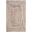 Ivory and Multicolor Braided Wool Cotton Area Rug