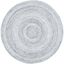 Silver Round Handwoven Braided Reversible Area Rug