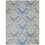 Ivory Blue Floral 5' x 7' Handmade Synthetic Area Rug