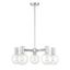 Wright Chrome 5-Light Chandelier with Clear Glass Shades