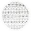 Cream and Dark Grey Round Trellis Shag Area Rug