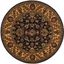 Elegant Victorian Floral 6' Round Black and Gold Wool Rug