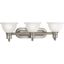 Madison Brushed Nickel 3-Light Wall Sconce with White Etched Glass