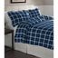 Blue and Gray Plaid Cotton Flannel Twin Duvet Set