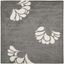 Hand-Knotted Smoke & Beige Floral Square Shag Rug - Easy Care